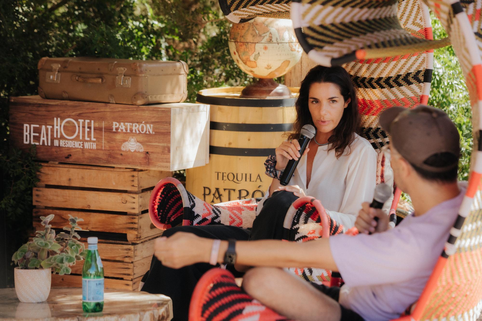 Patrón advocacy conversation at Beat Hotel