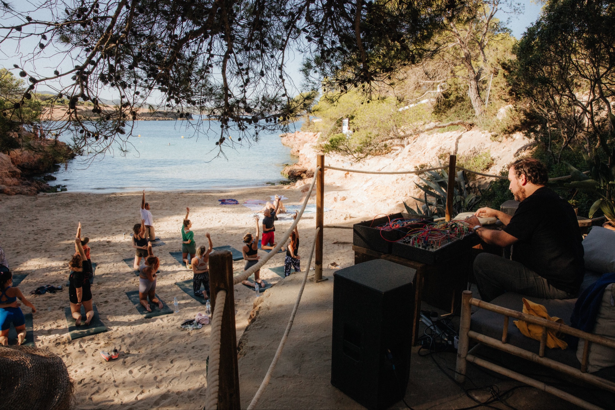 DJ set overlooking the Ibiza coastline